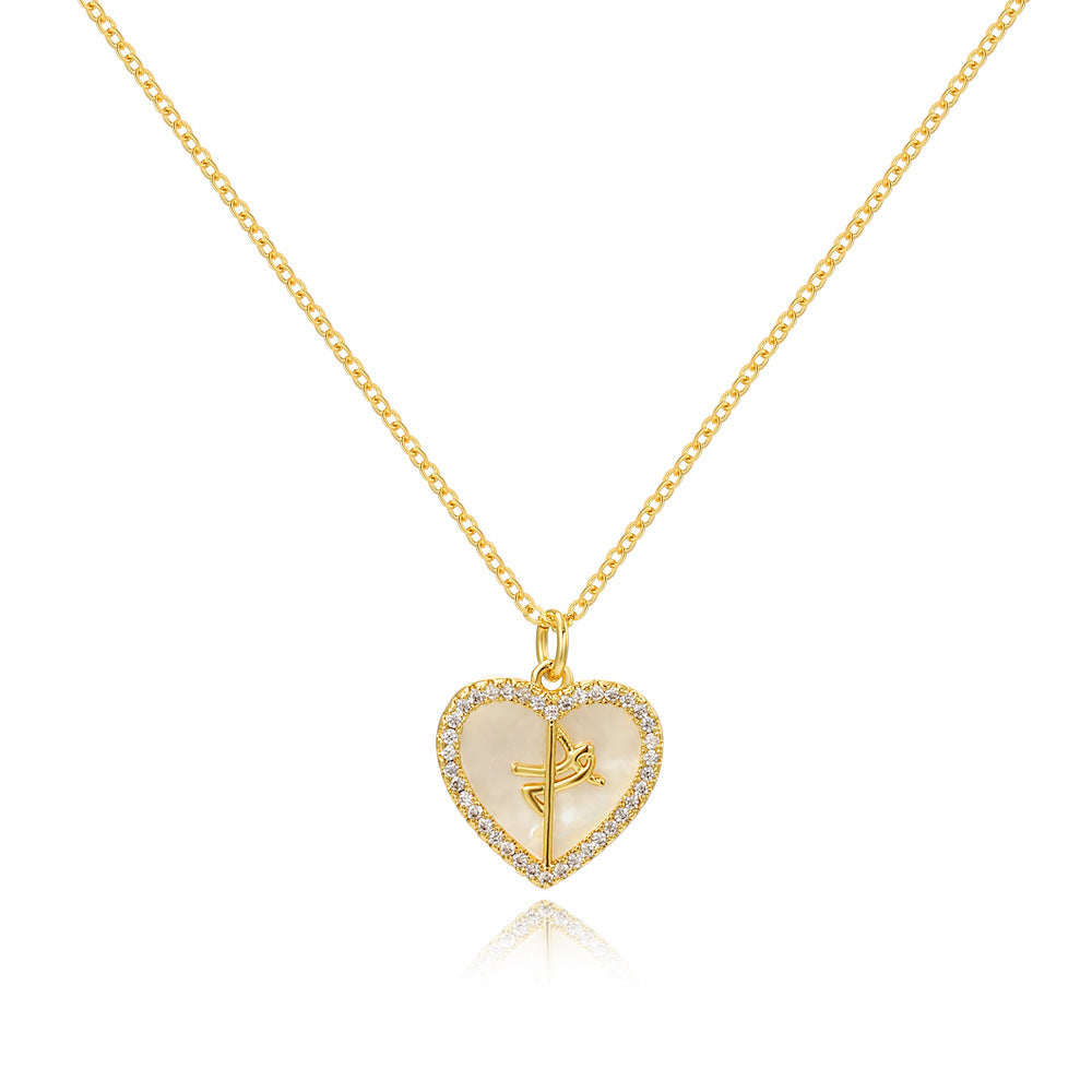 Luxury Shell Jewelry Gift Women’s Gold Plated Mother of Pearl Heart Necklace – Elegant Love Shape Pendant,