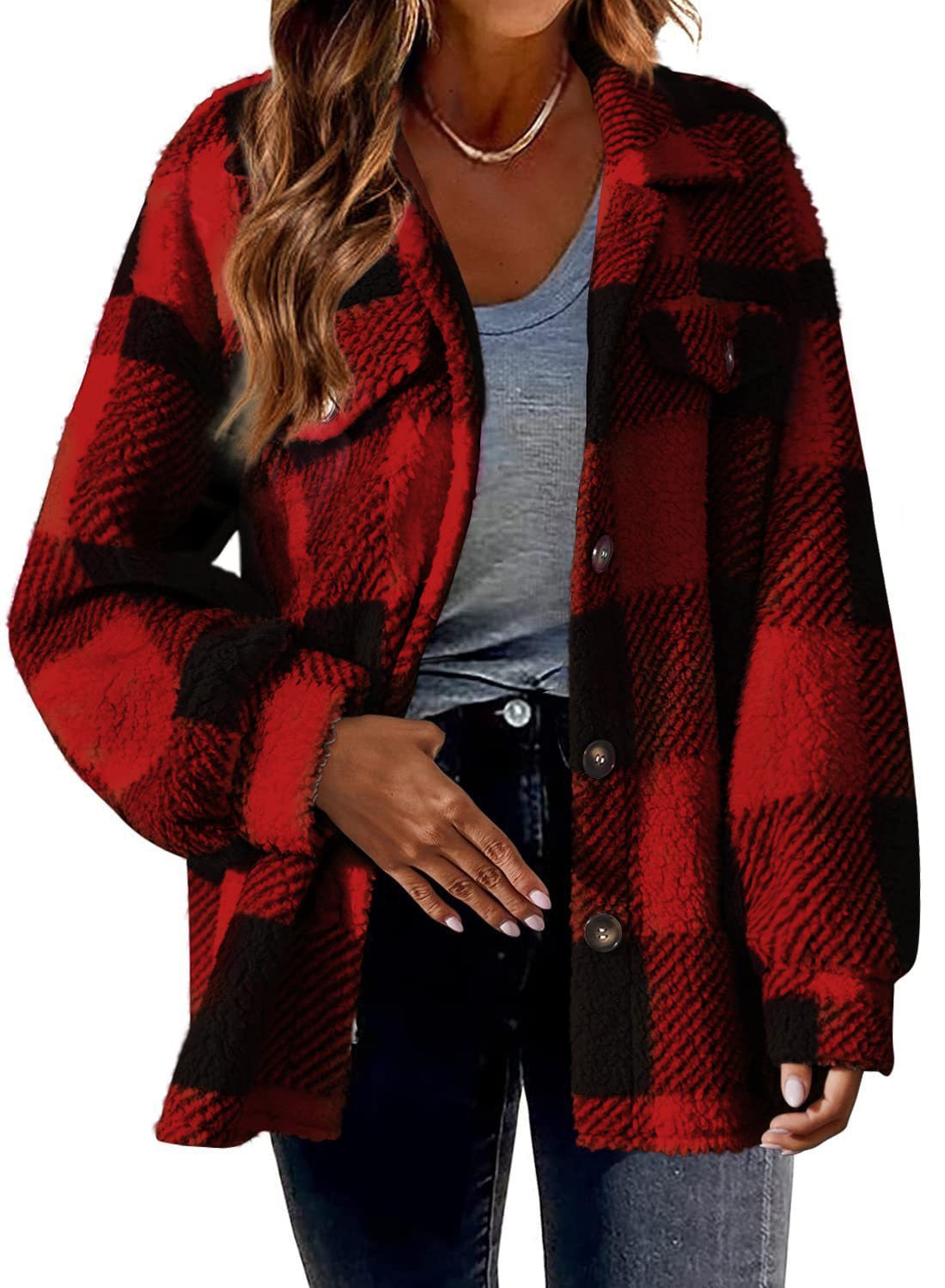 Autumn Checkered Wool Jacket – Single Breasted Style