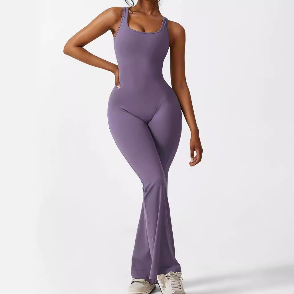 SleekFit Sleeveless Flared Jumpsuit for Women