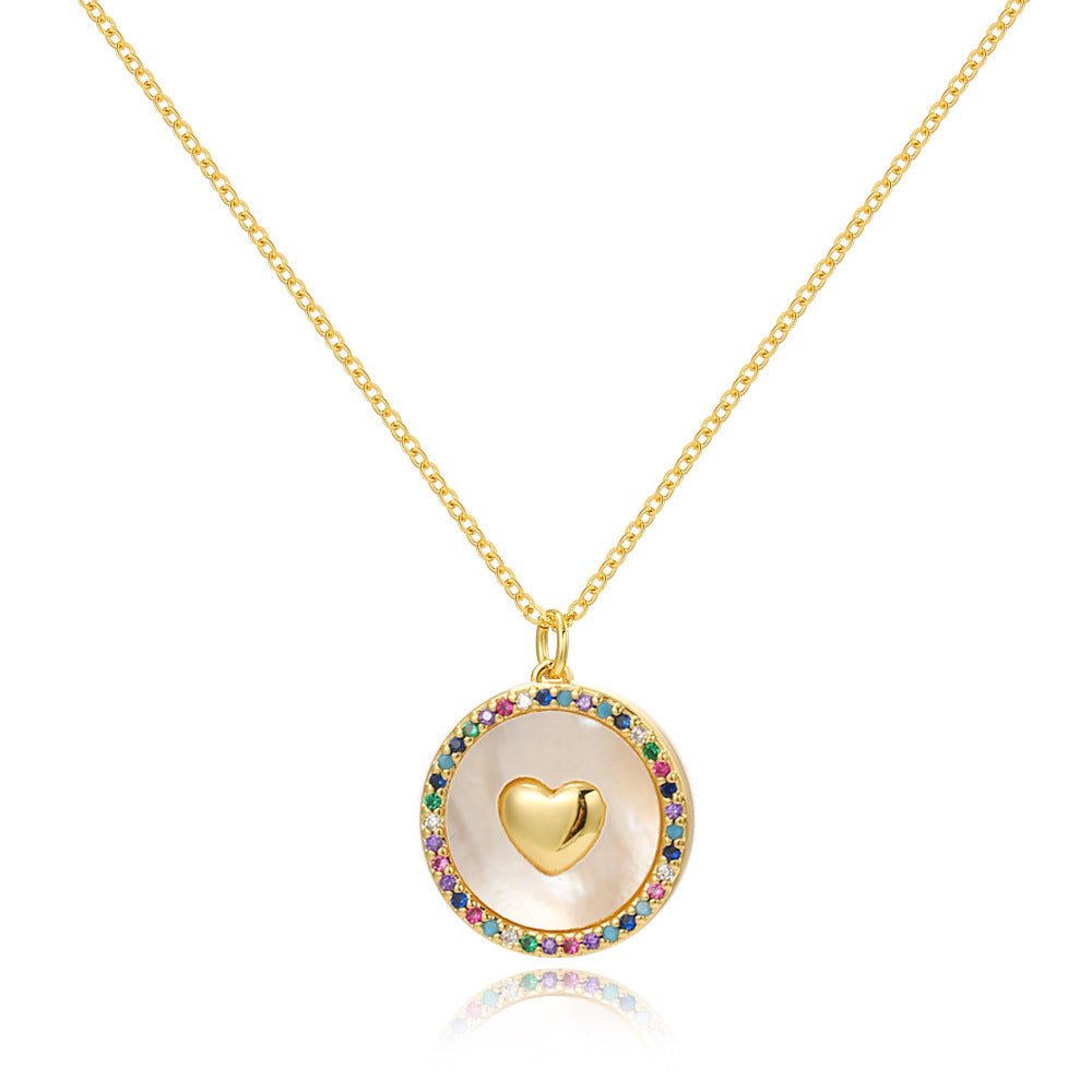 Luxury Shell Jewelry Gift Women’s Gold Plated Mother of Pearl Heart Necklace – Elegant Love Shape Pendant,