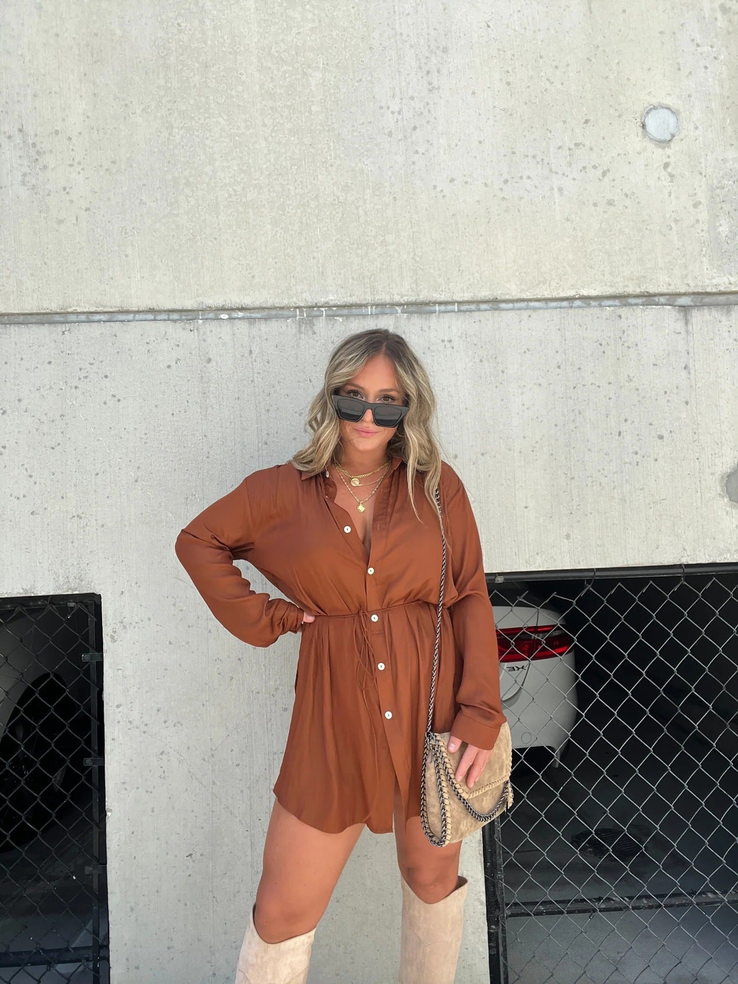 Muse in Motion – Artistic Long Sleeve Shirt Dress Jumpsuit
