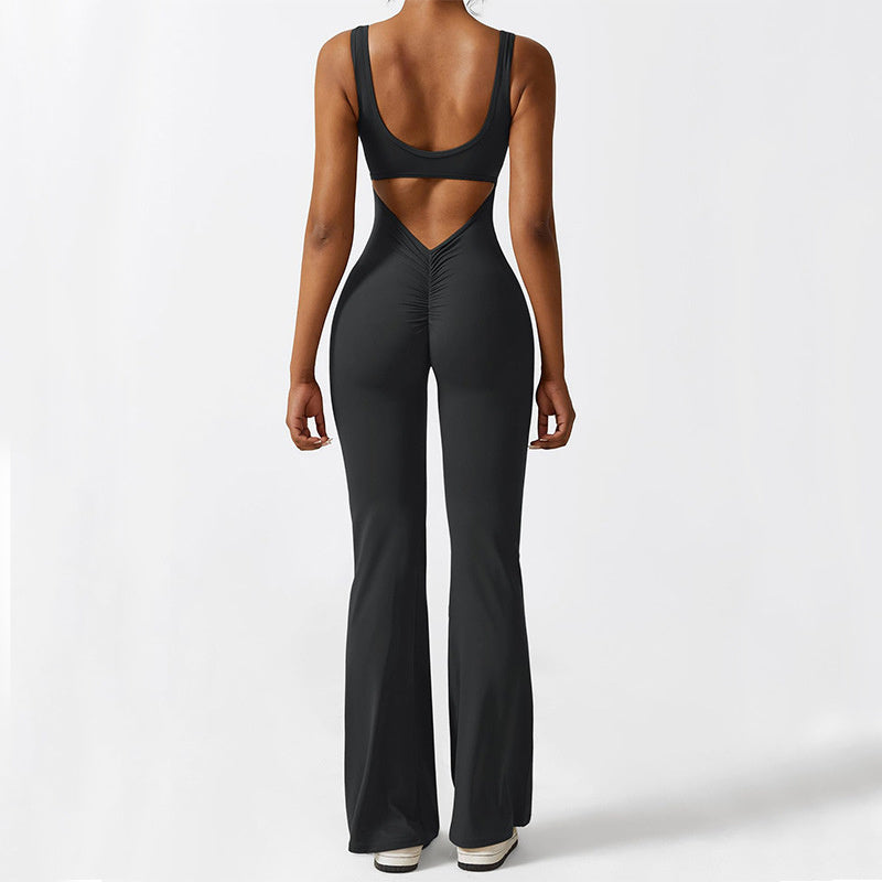 SleekFit Sleeveless Flared Jumpsuit for Women