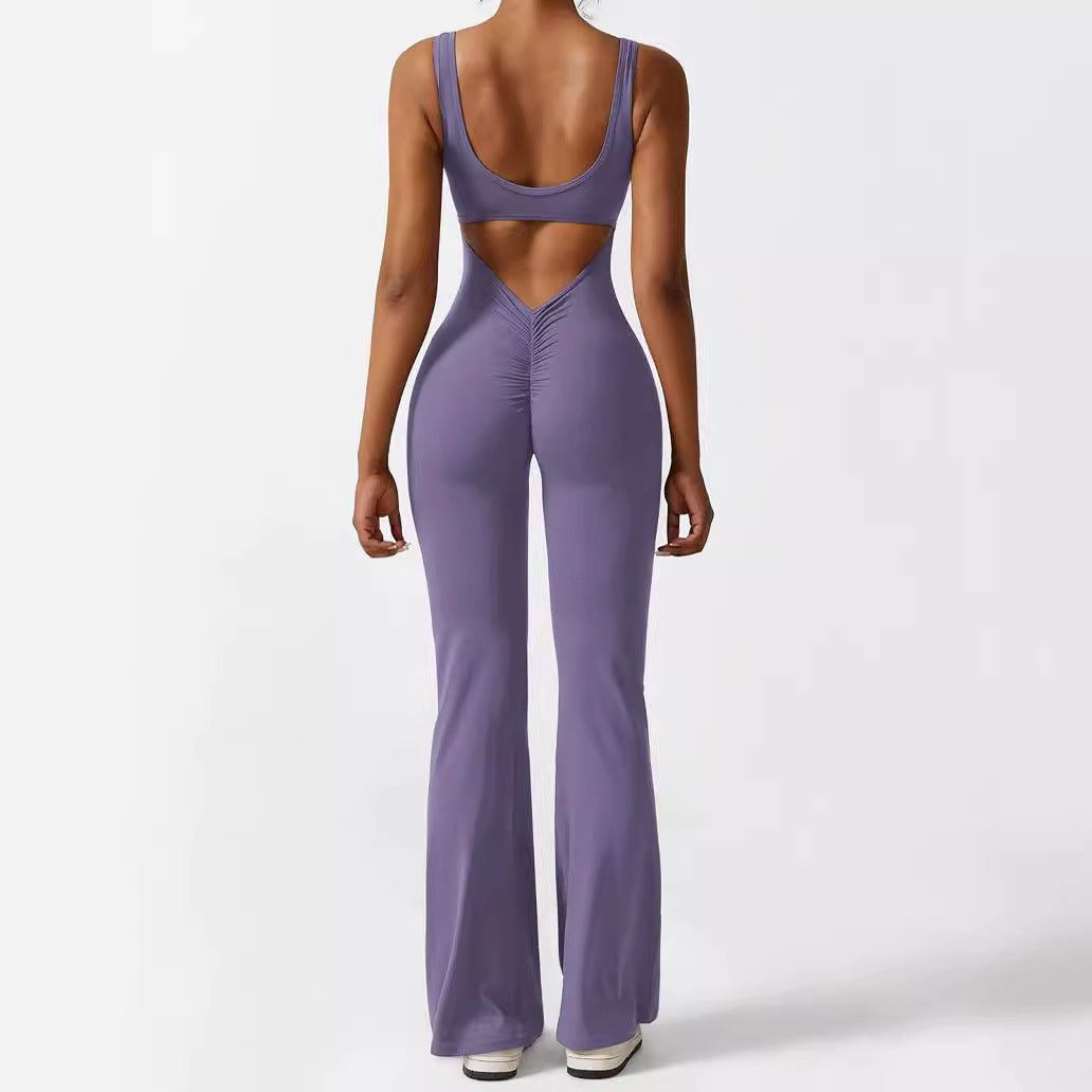 SleekFit Sleeveless Flared Jumpsuit for Women