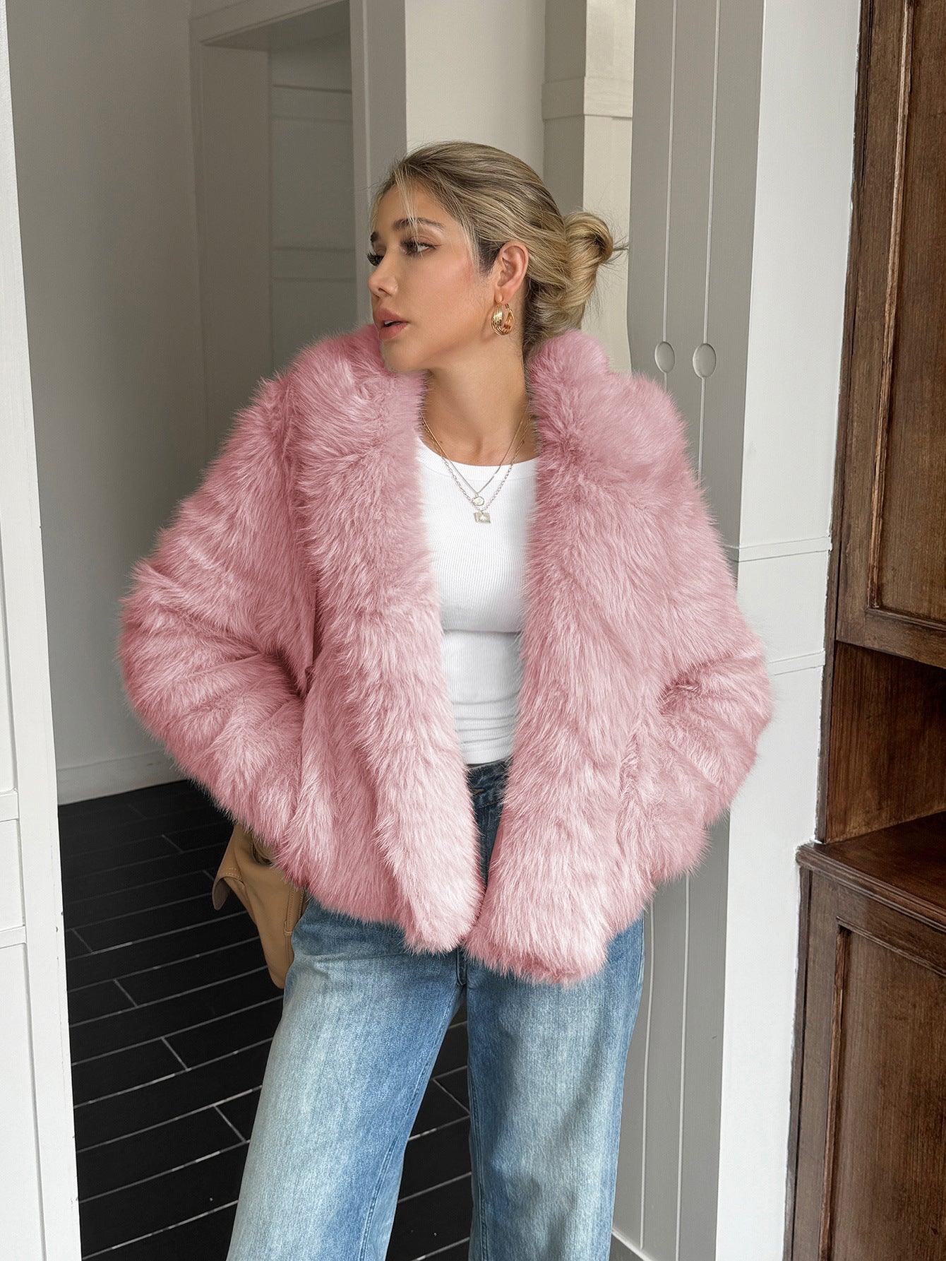 Coat Women's Fleece Long Sleeve