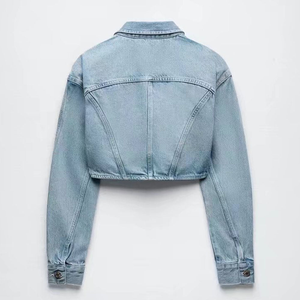 Fashion Short Jacket Straight Jeans For Women's