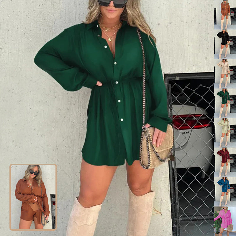 Muse in Motion – Artistic Long Sleeve Shirt Dress Jumpsuit