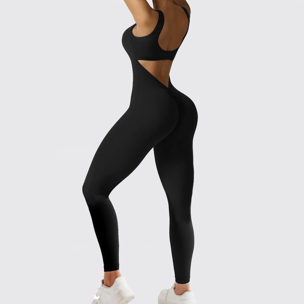 SleekFit Sleeveless Flared Jumpsuit for Women