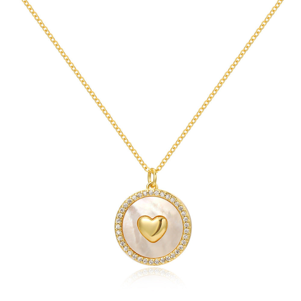 Luxury Shell Jewelry Gift Women’s Gold Plated Mother of Pearl Heart Necklace – Elegant Love Shape Pendant,