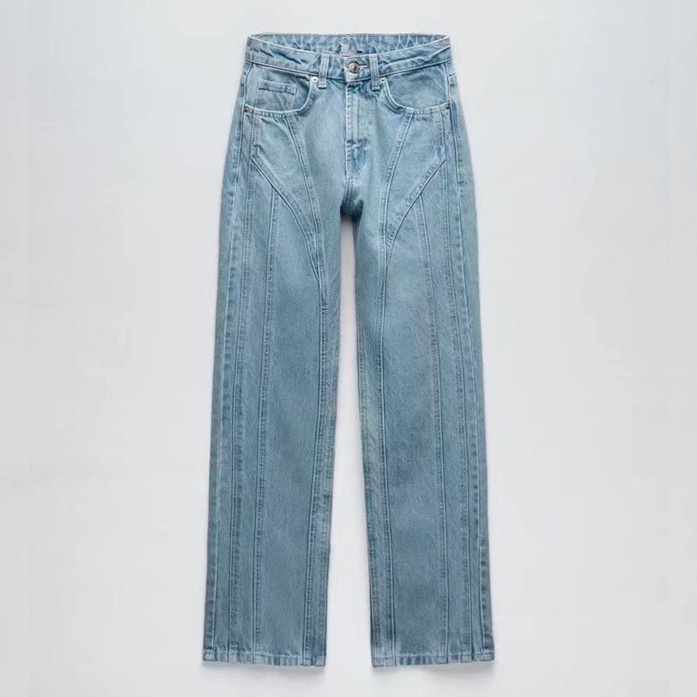 Fashion Short Jacket Straight Jeans For Women's