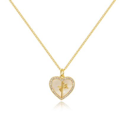 Luxury Shell Jewelry Gift Women’s Gold Plated Mother of Pearl Heart Necklace – Elegant Love Shape Pendant,