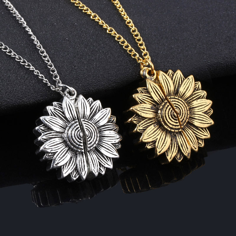 Style Sunflower Pendant Necklace American & European