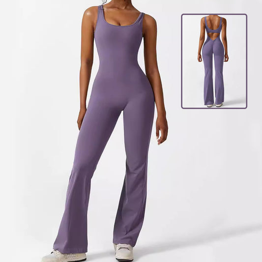SleekFit Sleeveless Flared Jumpsuit for Women