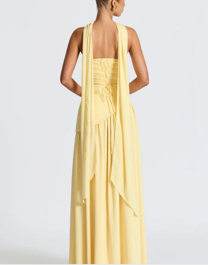 Women Irregular Tube Top Tied Dress