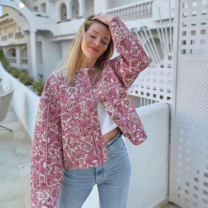 Floral Print Jacket Fashion for Women's