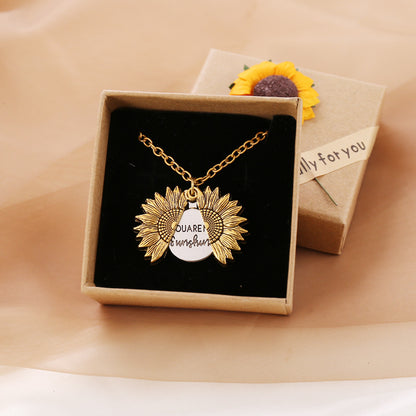 Style Sunflower Pendant Necklace American & European