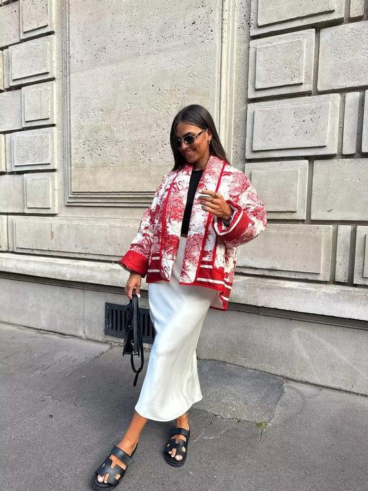 Express Your Style in Color - Women’s 6-Tone Cotton Print Jacket