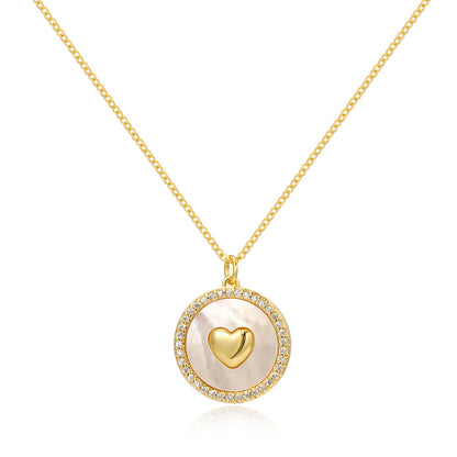 Luxury Shell Jewelry Gift Women’s Gold Plated Mother of Pearl Heart Necklace – Elegant Love Shape Pendant,