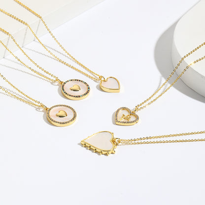 Luxury Shell Jewelry Gift Women’s Gold Plated Mother of Pearl Heart Necklace – Elegant Love Shape Pendant,